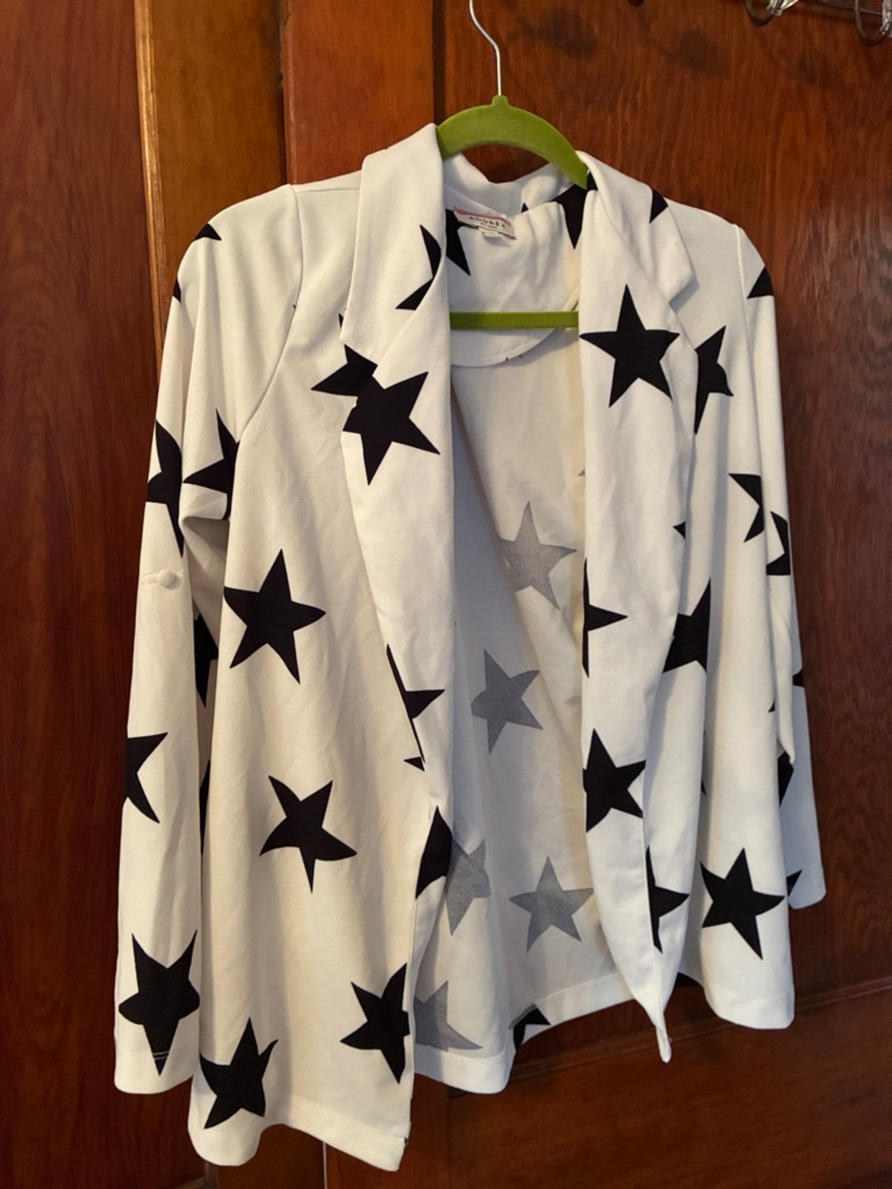ANDREE BY UNIT White Blazer with Black Star Motif